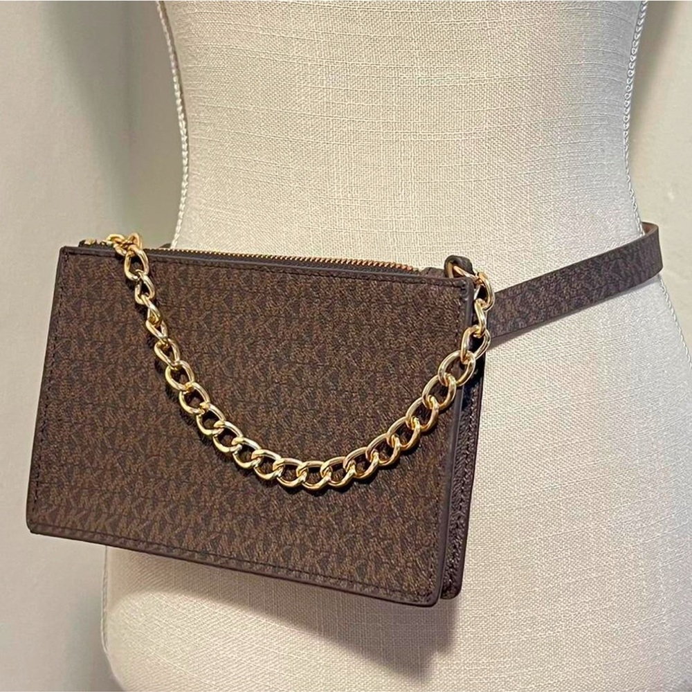 Brown Chain Michael Kors purse belt- Large